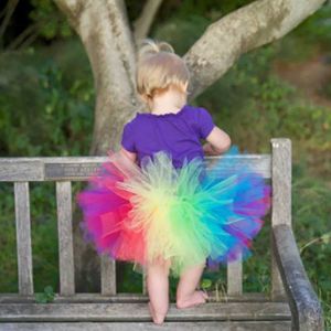 Rokken regenboog kleur tutu rokken babymeisjes tuLle ballet dance pettiskirt tutus met bloemhoofdband kinderen verjaardagsfeestje kostuum rokken y240522