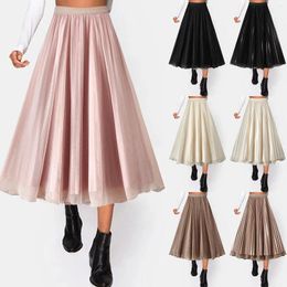 Jupes jupe tutu réversible femelle à deux côtés porte un style coréen massif plissé haute taille swing fête tulle