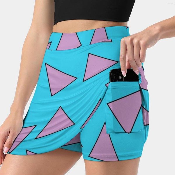 Jupes Rocko'S Modern Life Triangle Pattern Jupe Femme Jupe Sport Avec Poche Mode Style Coréen 4Xl Rocko