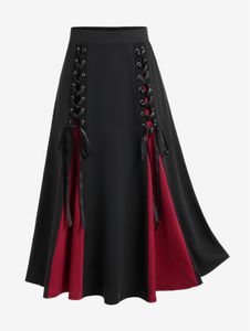 Rokken rosegal gotisch vat een lijnrok voor vrouwen godet zoom kleurrijke y2k elastische taille midi rok dames gezellige basis bottoms 4xl 230316