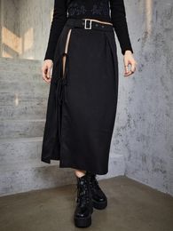 Jupes rosetic goth conçu des femmes jupe foncée couleurs solides couleur haute taille gothique dames pour le printemps été 2024