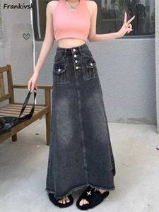 Jupes s-5xl jupes femme vintage lavée lavée en denim entièrement entièrement moque