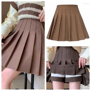 Jupes S-XXL haute qualité grande taille bureau des femmes coréennes taille élastique jupe courte collège style poche plissée