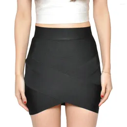 Faldas Sexy Cross Cross Miniskirt High cintura Mini venda Falda de la cadera Noche Noche de mujeres Banquete irregular