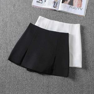 Jupes Sexy Split Style Mini jupe pour femmes coréennes High Waited Street Vêtements décontractés Black Short Jupe à la mode Femmes Full Set A-Line Jirt S2452408