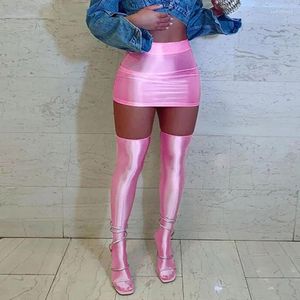 Rokken sexy stretch roze mini dames hoge taille kokerrok met kousen 2023 zomer harajuku lolita y2k kleding
