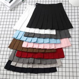 Jupes Jupe Noir Femmes Taille Haute Vêtements D'été Vintage Coréen Harajuku Rouge Une Ligne Mini Eam École Plissée Courte Pour Les Femmes 230420