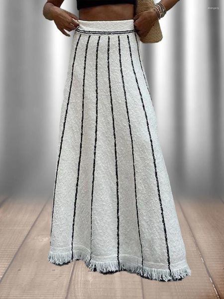 Jupes jupe courte à rayures à rayures Robe en tricot femme Vêtements y2k robes sexy de couleur solide