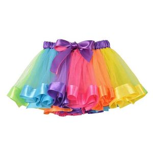 Rokken rokken nieuwe tutu rok babymeisjes rokken 9m-8t prinses mini pettiskirt feest dans regenboog pure rokken meisjes kleding kinderen kleding wx5.21