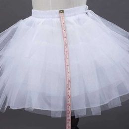 Jupes jupes Robe de ballet blanc pour enfants et filles âgés de 3 à 10 ans Gauze fine bord plissé courte Crinoline Robe nuptiale petite robe bébé sous-vêtements WX5.21