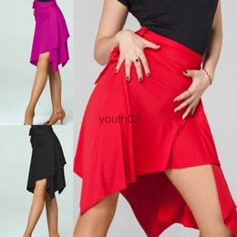 Jupes Jupes-shorts jupe de danse latine pour femmes noir violet rouge couleur jupe de danse professionnelle adulte pas cher scène Rumba Qia jupe latine 240319