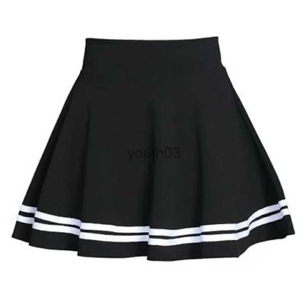 Faldas Skorts verano 2024 falda de mujer Faldas elásticas Faldas Midi plisadas negro Sexy raya chica Mini Faldas cortas para la escuela saia feminina 240319