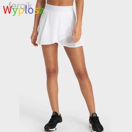 Jupes skorts wyplosz femelles noires noires jupes de tennis élégant white white entraîne faux deux pièces sportives poche plissée livraison gratuite d240508