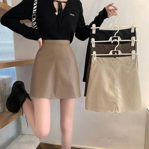 Faldas Mini falda delgada y elegante para mujer Color sólido A-line Office Lady