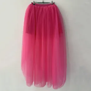 Rokken Zacht tule materiaal Elegante hoge taille rok voor dames Effen kleur Feest met lichtgewicht stof voorkant Stijlvol