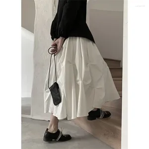 Jupes massif blanc noir bown pli plids jupe midi femmes longues été # e-girl meneycore 2000s grunge esthétique gothique japonais