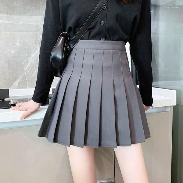 Faldas primavera otoño alto dulce elegante plisado para mujeres 2023 corto de moda estilo coreano ropa de calle Irregular
