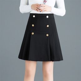 Jupes printemps taille haute une ligne jupe femmes Sexy mince coréen double boutonnage Mini jupe noir jupe crayon 4xl 230413