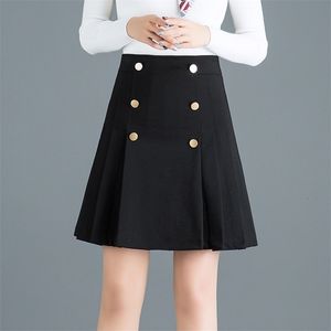 Rokken lente hoge taille een lijn rok vrouwen sexy slanke Koreaanse mini-rok met dubbele rijs mini rok zwarte koker rok 4XL 230413