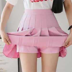 Rokken lente zomer Koreaanse rok shorts vrouwen hoge taille sexy mini rok school kort geplooide kawaii Japanse roze rok vrouwelijk 230417