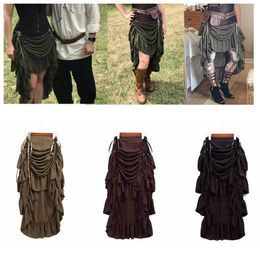 Rokken Steampunk Vrouwen Rok Vrouwelijke Partij Middeleeuwse Vintage Hoog Laag Ruffle Punk Gothic Piratenkostuums 230322