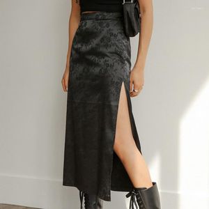 Skirts Street Fashion Slim Sexy Long Dress Jacquard Split