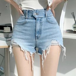 Jupes Streetwear élégant Sexy Shorts chauds filles Vintage déchiré jean Shorts femmes taille haute Denim Shorts femme été Chic décontracté