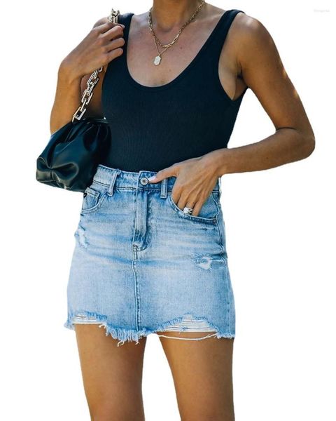 Jupes D'été Moulante Denim Femme Jupe Jeans Robe Style Européen Ados Y2k