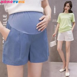 Jupes d'été coton maternité pantalon court pantalon femme enceinte short grossesse pantalon court vêtements de ventre réglables style coréen