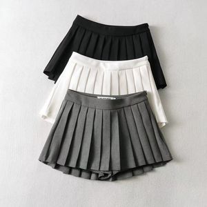 Skirts Summer High Taille Skiing Dames Sexy Mini Skiing Vintage Fold Skiing South Korea Tennis Skiing Short White Black 230408