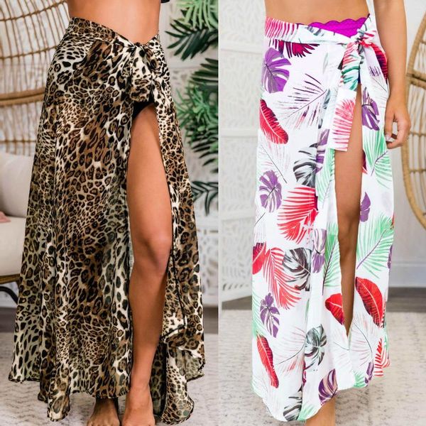 Jupes D'été À Volants LongShort Sarong Coverups Pour Femmes Maillot De Bain Wrap Maillot De Bain Jupe Plage Bikini Cover Up Maillots De Bain