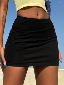Jupes d'été solide noir mini crayon sexy jupe femme courte tenue mode femelle blanche élastique tout match streetwear dame