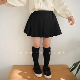 Jupes Été Printemps Filles Jupe Plissée Toddler Skort Pour Bébé Enfants Jupe Enfants Vêtements Mode Style Preppy Plissée Noir 1-13Y T230301