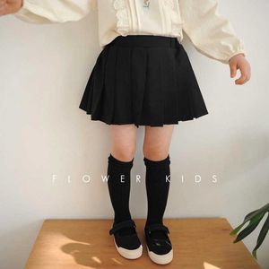 Jupes Été Printemps Filles Jupe Plissée Toddler Skort Pour Bébé Enfants Jupe Enfants Vêtements Mode Style Preppy Plissée Noir 1-13Y T230301