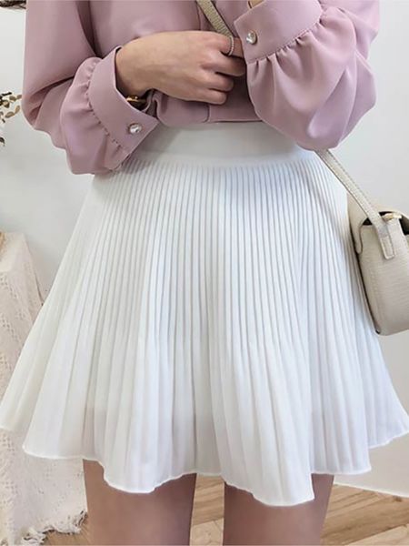 Jupes D'été Femmes Jupe Plissée A-Line Mini Jupes Mode Style Coréen Noir Saya Vêtements Blanc Jupe Femme Faldas Mujer Moda 230428