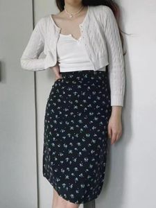 Jupes mi-longues à imprimé Floral pour femmes, taille haute, élégantes, longues, mode Y2K, vêtements Streetwear, été 2023