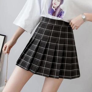 Jupes femmes douces jupe plissée mode Plaid ALine Mini taille haute Chic jupe Kawaii été décontracté dames jupe à carreaux