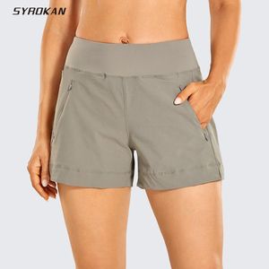 Joupes Syrokan Femme Shorts de randonnée légère voyage en plein air short d'entraînement athlétique Quickdry avec des poches zip