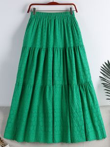 Rokken tigena elegante haak kanten lange rok voor vrouwen lente zomer casual solide hol uit een lijn hoge taille midi rok vrouwelijk 230519