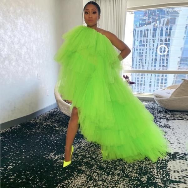Jupes tendance Fluorescent vert volants Tulle jupe femmes élastiques à plusieurs niveaux longues robes 2023 sur mesure longueur de plancher femme