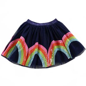 Rokken tutu rok mode meid tutu tule rok voor meisjes regenboog pailletten rokken kinderen dance voile tutus meisje glanzende rok t230301