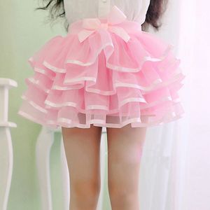 Jupes Tutu Jupe Filles Gâteau Fluffy Pettiskirt Danse Mini Jupe Anniversaire Princesse Robe De Bal Enfants Enfants Vêtements 4 Couches Tulle Jupes 230505