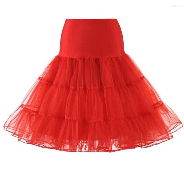 Faldas Tutu Falda Mujeres Vintage Lolita Media enagua para boda Noche Cóctel Fiesta Prom Gran Swing Tul Enagua