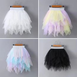 Rokken VIDMID Meisjes halve rok kinderen cake pluizige tutu prinses kant onregelmatige mesh regenboog rokken laag P158 230609