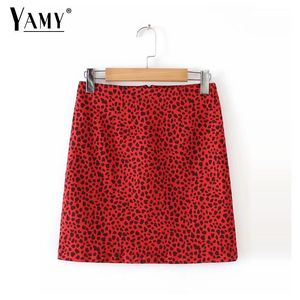 Faldas Falda con estampado de leopardo vintage para mujer sexy punk mini streetwear mujeres lápiz cintura alta 2023 ropa coreana roja