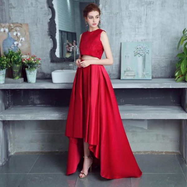 Jupes Vintage Rose Rouge Long Haut Bas Satin Pour Femmes À Jupe De Bal Avec Poches Fermeture Éclair Sur Mesure Femme Saias 2022 Jupes