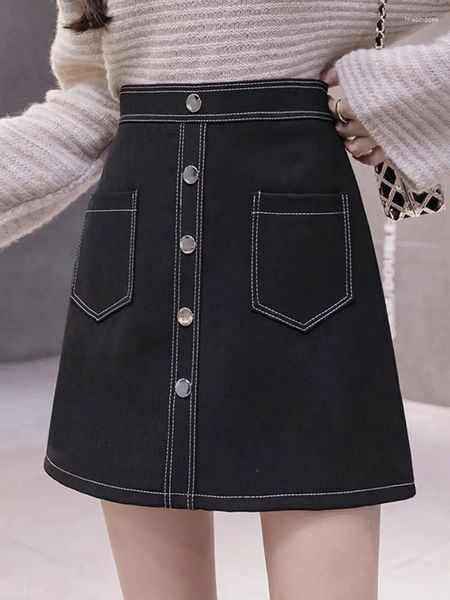 Faldas Vintage Summer Women High Winist Streetwear Cargo negro Mini falda Harajuku Casual Caki Sexy Short Denim