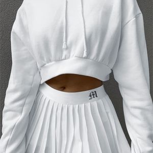 Jupes Waatfaak blanc jupe plissée courte femme taille élastique mini jupes sexy décontracté été broderie Y2K jupe de tennis Preppy 90S 220924