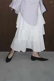 Jupes wakuta 2024 Été A-line gâteau entièrement apparié faldas japonais long couloir de couleur unie jupe élégant dames hautes slim mince