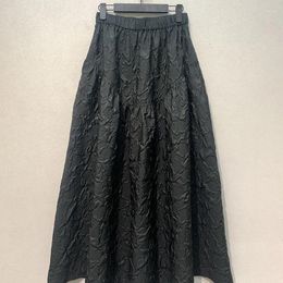 Jupes wakuta 3d imprimer couleur solide printemps Jupe japonais rétro mid-longueur mince taille A-line faldas mujer moda 2024